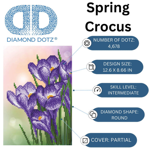DIAMOND DOTZ - SPRING CROCUS (12.6" x 8.66" x 32cm x 22xm) Arts & Crafts