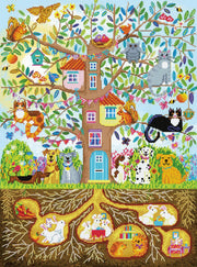 DIAMOND DOTZ - TREE HOUSE FAMILY (30" x 22.2" - 77cm x 57cm) Arts & Crafts