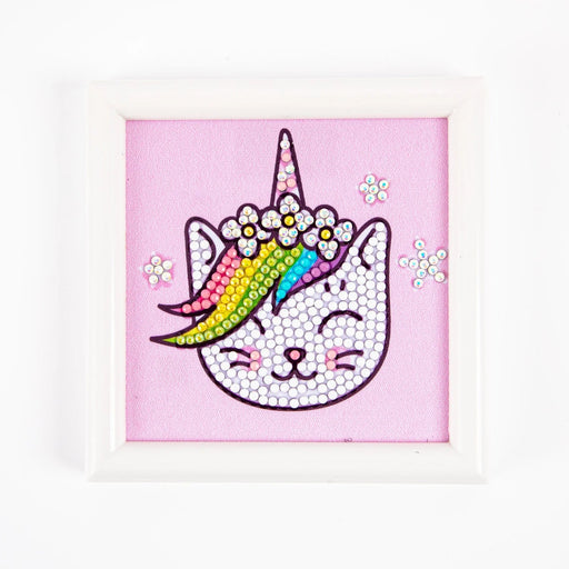 DIAMOND DOTZ - Uni Puss - Frame Included (3.7" x 3.7" - 9.5cm x 9.5cm) Arts & Crafts