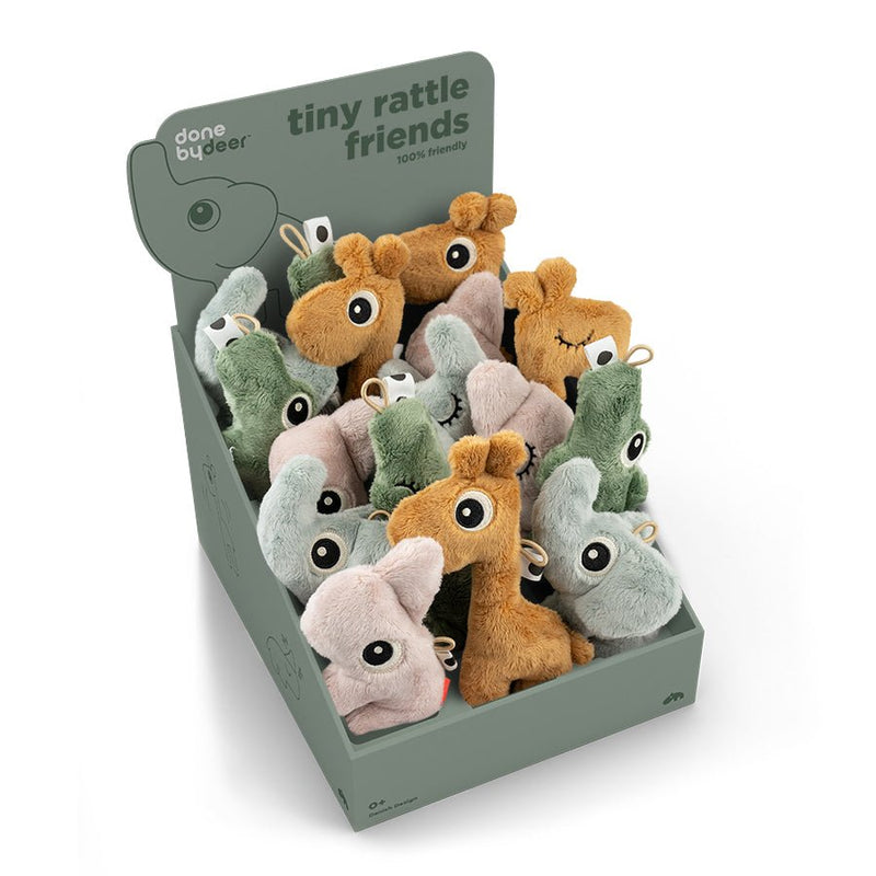 Done by Deer - Display with 16 Tiny Rattles Deer Friends Colour Mix Mother & Baby