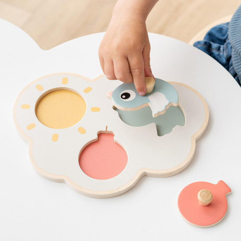 Done by Deer - First peg puzzle Happy clouds Colour mix Mother & Baby
