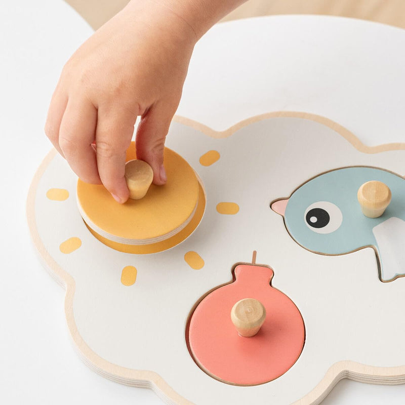 Done by Deer - First peg puzzle Happy clouds Colour mix Mother & Baby