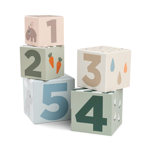 Done by Deer - Stacking cubes 5 pcs Deer friends Colour mix Toys & Games