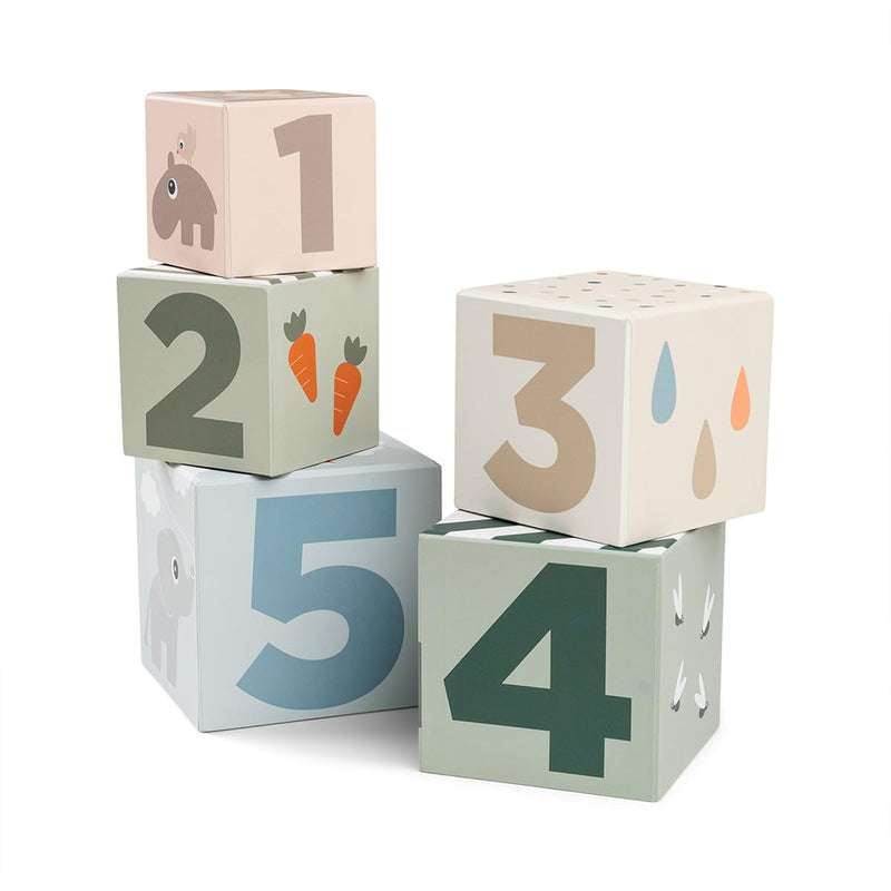Done by Deer - Stacking cubes 5 pcs Deer friends Colour mix Toys & Games