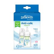 Dr Brown's - 2oz/60mL Narrow Anti - colic Options+ Baby Bottle, Preemie Flow Nipples, 2 - Pack Mother & Baby