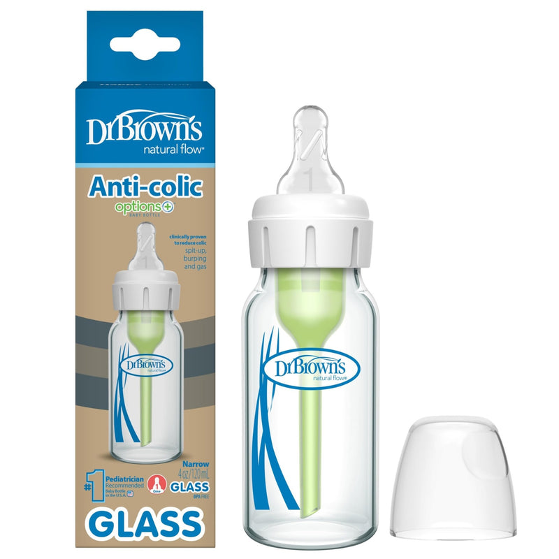 Dr Brown's - 4oz/120mL Glass Narrow Anti - colic Options+ Baby Bottle, 1 - Pack Mother & Baby
