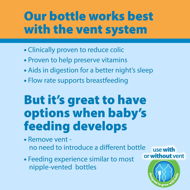 Dr Brown's - 5oz/150mL Glass Wide - Neck Anti - colic Options+ Baby Bottle, 2 - Pack Mother & Baby