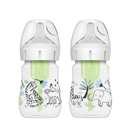 Dr Brown's - 5oz/150mL Wide - Neck Anti - colic Options+ Baby Bottle, Jungle, 2 - Pack Mother & Baby