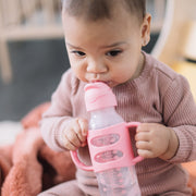 Dr Brown's - 8 oz/250 mL Narrow Sippy Straw Bottles w/ Silicone Handles, Pink, 1 - Pack Mother & Baby