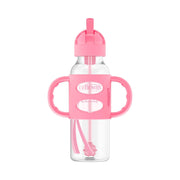 Dr Brown's - 8 oz/250 mL Narrow Sippy Straw Bottles w/ Silicone Handles, Pink, 1 - Pack Mother & Baby