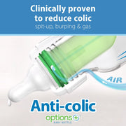 Dr Brown's - Narrow Anti-Colic Options Plus Baby Bottle (4-Pack) | 8 oz / 250 mL - Blue Nature