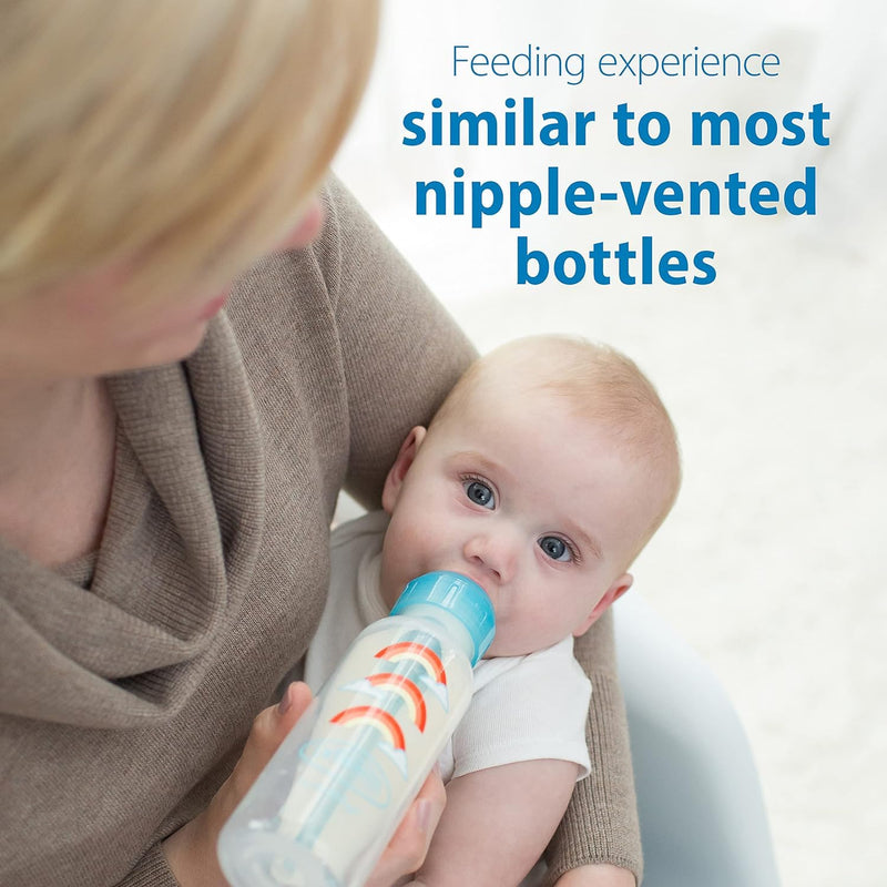 Dr Brown's - 8oz/250mL Narrow Anti - colic Options+ Baby Bottle to Sippy Starter Kit, Blue Rainbows, 1 - Pack Mother & Baby