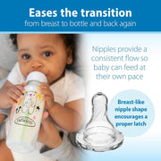 Dr Brown's - 8oz/250mL Narrow Anti - colic Options+ Baby Bottle,Bear/Owl, 2 - Pack Mother & Baby
