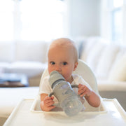 Dr Brown's - 9 oz/270 mL Wide - Neck Sippy Straw Bottle w/ Silicone Handles, Gray, 1 - Pack Mother & Baby