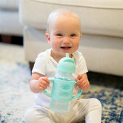Dr Brown's - 9 oz/270 mL Wide - Neck Sippy Straw Bottle w/ Silicone Handles, Gray, 1 - Pack Mother & Baby