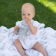 Dr Brown's - 9 oz/270 mL Wide - Neck Sippy Straw Bottle w/ Silicone Handles, Gray, 1 - Pack Mother & Baby