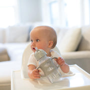 Dr Brown's - 9 oz/270 mL Wide - Neck Sippy Straw Bottle w/ Silicone Handles, Gray, 1 - Pack Mother & Baby