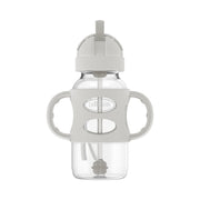 Dr Brown's - 9 oz/270 mL Wide - Neck Sippy Straw Bottle w/ Silicone Handles, Gray, 1 - Pack Mother & Baby