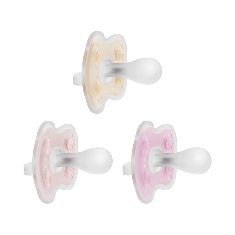 Dr Brown's - Advantage One - Piece Pacifiers, 0 - 6m, Pink, Purple, Ecru, 3 - Pack Mother & Baby