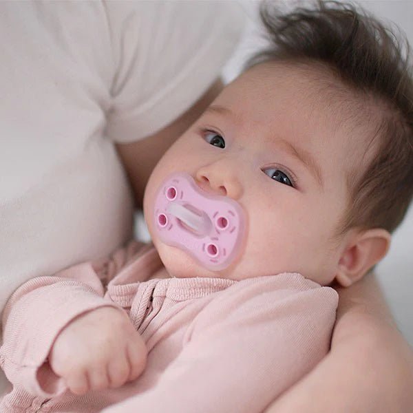 Dr Brown's - Advantage One - Piece Pacifiers, 0 - 6m, Pink, Purple, Ecru, 3 - Pack Mother & Baby