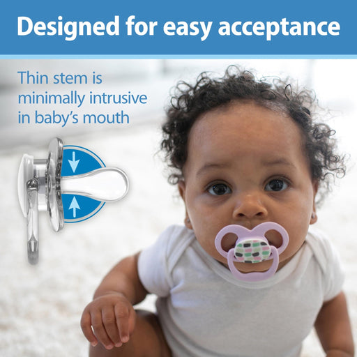 Dr Brown's - Advantage Pacifier, Stage 2, Scooter Squirrel and Glow in the Dark Purple Nature, 4 - Pack Mother & Baby