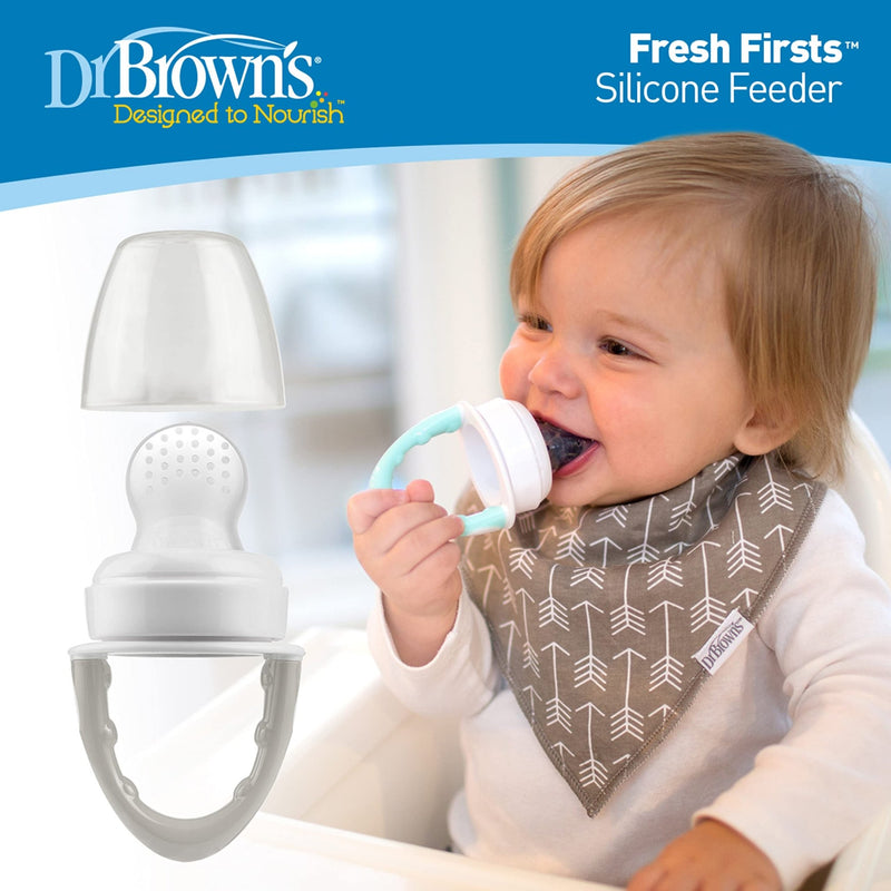 Dr Brown's - Fresh Firsts Silicone Feeder, Gray, 1 - Pack Mother & Baby