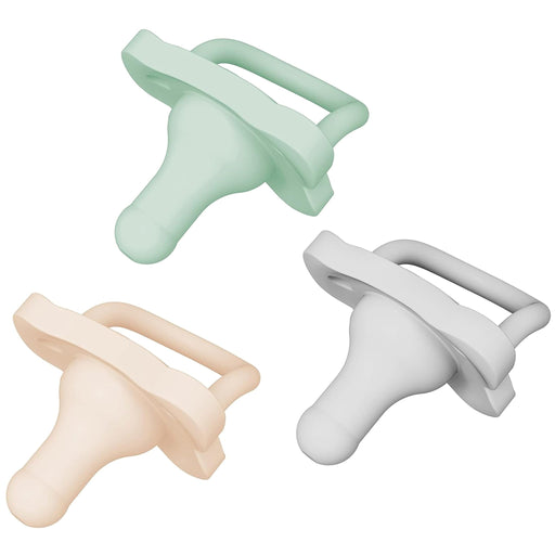 Dr Brown's - HappyPaci One - Piece Silicone Pacifier, 0 - 6m, Gray, Green, Ecru, 3 - Pack Mother & Baby