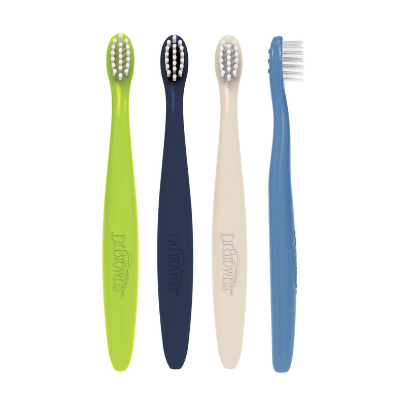 Dr Brown's - Infant - to - Toddler Toothbrush, Blue, 4 - pack Mother & Baby