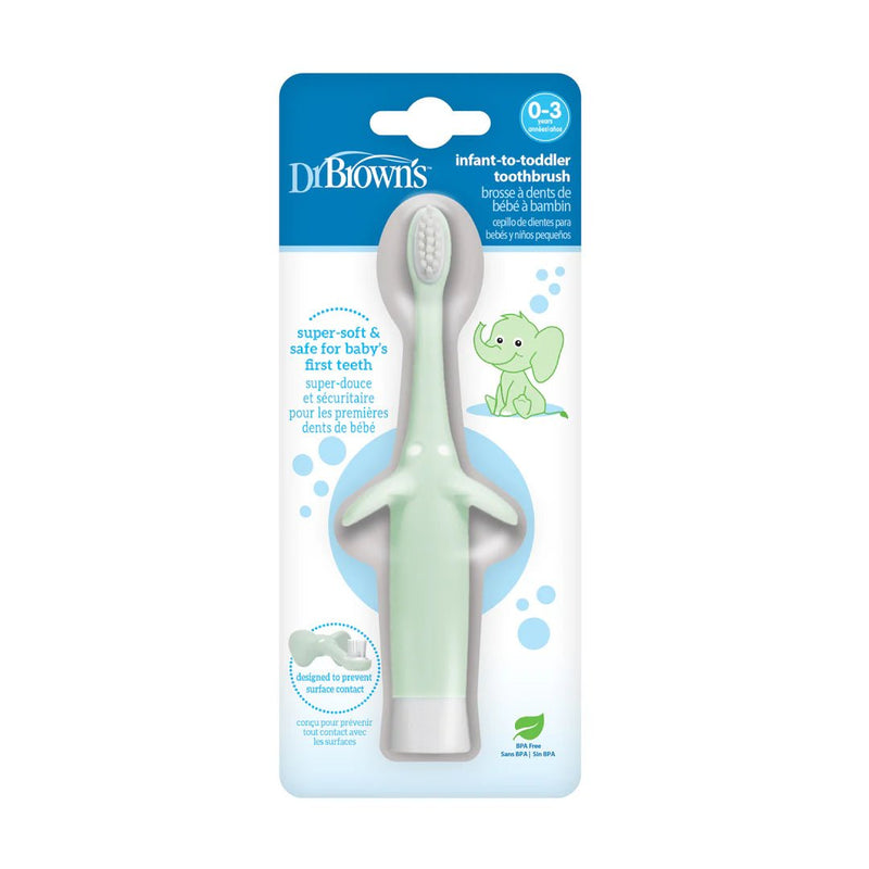 Dr Brown's - Infant - to - Toddler Toothbrush, Elephant, Mint, 1 - Pack Mother & Baby