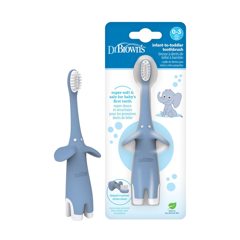 Dr Brown's - Infant - to - Toddler Toothbrush, Elephant, Pink, 1 - Pack Mother & Baby