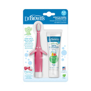 Dr Brown's - Infant - to - Toddler Toothbrush, Pink Elephant, with Apple Pear Toothpaste, 1.4oz/40 g Mother & Baby
