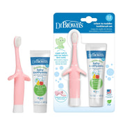 Dr Brown's - Infant - to - Toddler Toothbrush, Pink Elephant, with Apple Pear Toothpaste, 1.4oz/40 g Mother & Baby