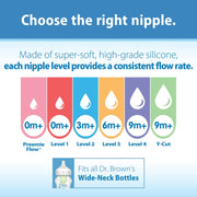 Dr Brown's - Level 2 Natural Silicone Nipple, Wide - Neck 2 - Pack Mother & Baby