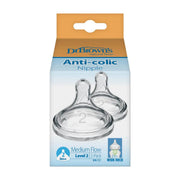 Dr Brown's - Level 2 Natural Silicone Nipple, Wide - Neck 2 - Pack Mother & Baby