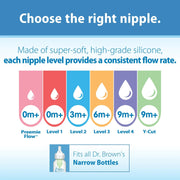 Dr Brown's - Level 2 Silicone Narrow Nipple, 2 - Pack Mother & Baby