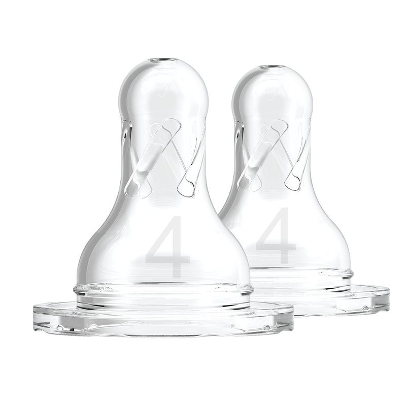 Dr Brown's - Level 4 Silicone Narrow Nipple, 2 - Pack Mother & Baby
