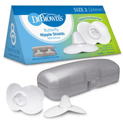 Dr Brown's - Nipple Shields 2 - Pack with Sterilizer Case Mother & Baby Size 1