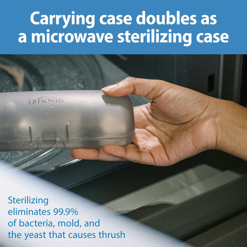 Dr Brown's - Nipple Shields 2 - Pack with Sterilizer Case Mother & Baby Size 1
