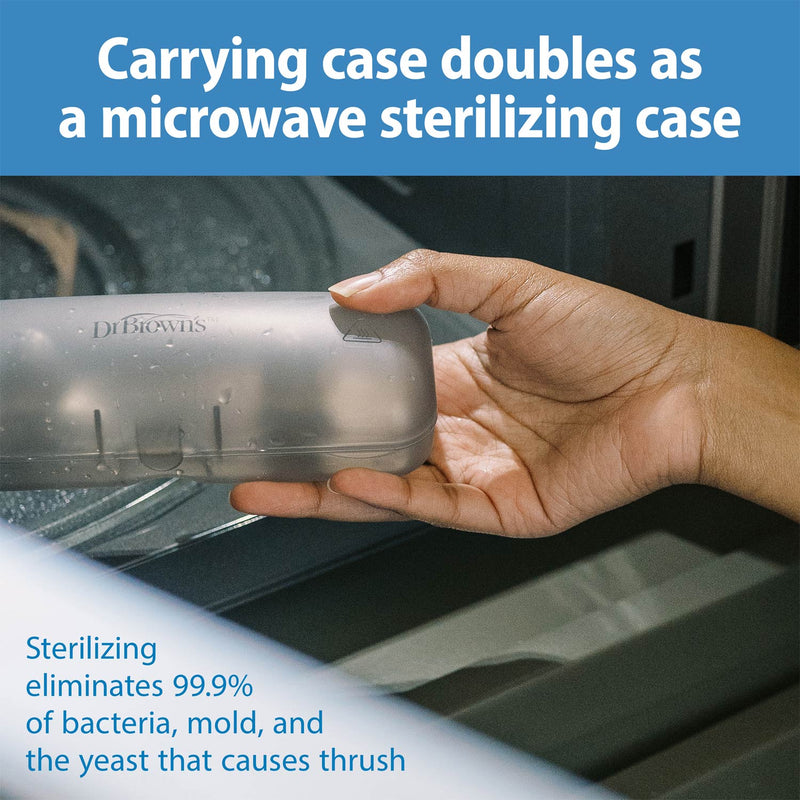 Dr Brown's - Nipple Shields 2 - Pack with Sterilizer Case Mother & Baby Size 1