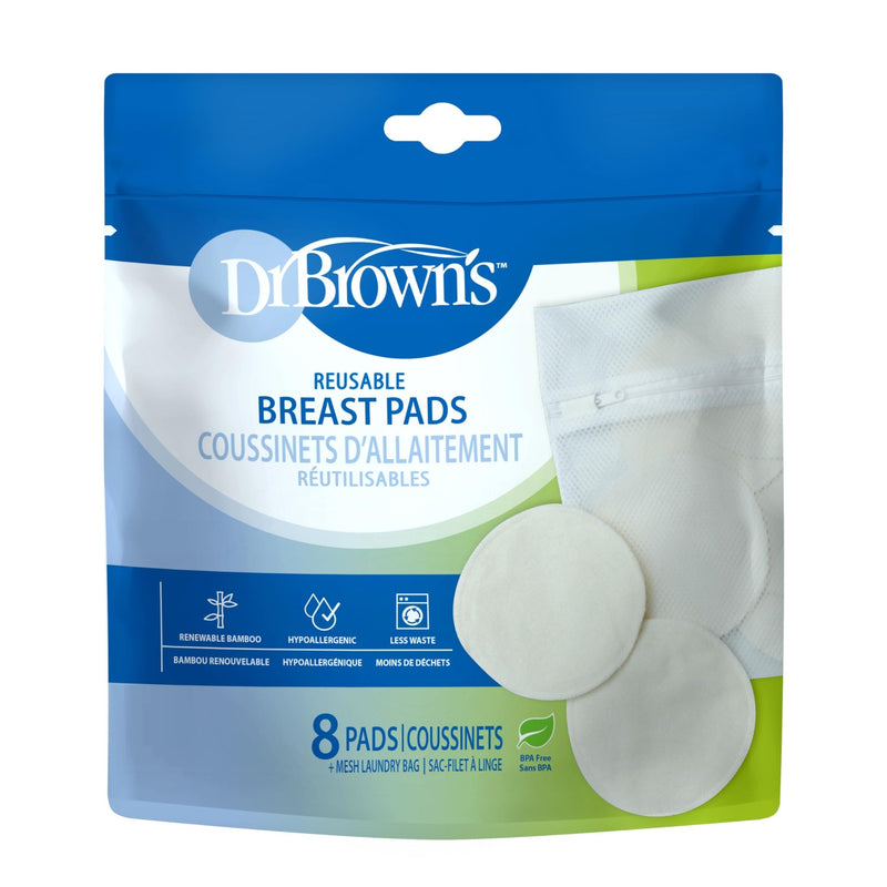 Dr Brown's - Reusable Breast Pads with Laundry Bag, 8 count Mother & Baby