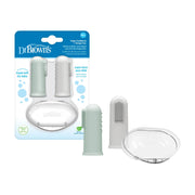 Dr Brown's - Silicone Finger Toothbrush with case, Gray and Light Green, 2 - Pack Mother & Baby