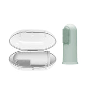 Dr Brown's - Silicone Finger Toothbrush with case, Gray and Light Green, 2 - Pack Mother & Baby
