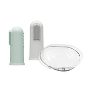 Dr Brown's - Silicone Finger Toothbrush with case, Gray and Light Green, 2 - Pack Mother & Baby