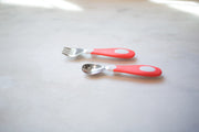 Dr Brown's - Soft Grip Spoon & Fork Set, Coral Mother & Baby