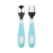 Dr Brown's - Soft Grip Spoon & Fork Set Mother & Baby Teal