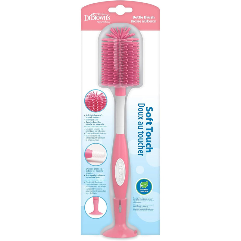 Dr Brown's - Soft Touch Bottle Brush, Pink Mother & Baby