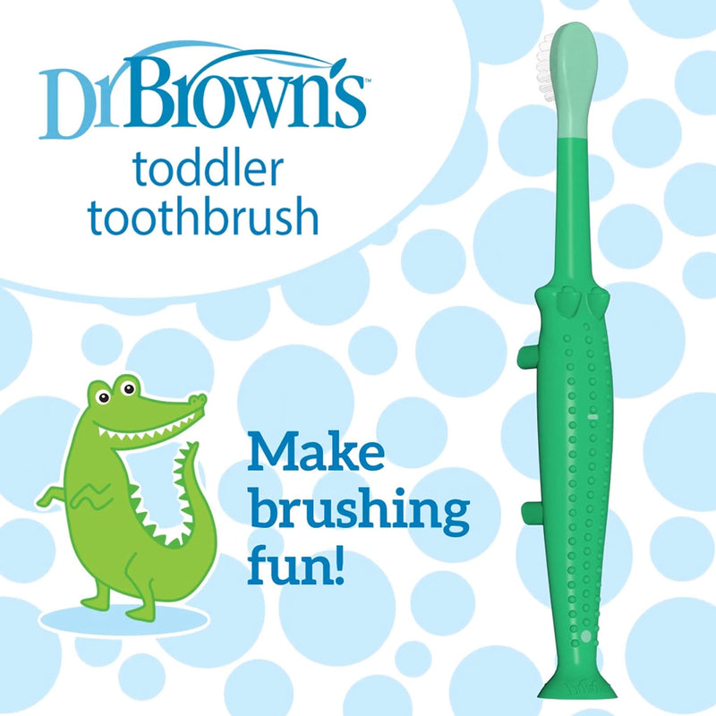 Dr Brown's - Toddler Toothbrush, Crocodile, Green, 1 - Pack Mother & Baby