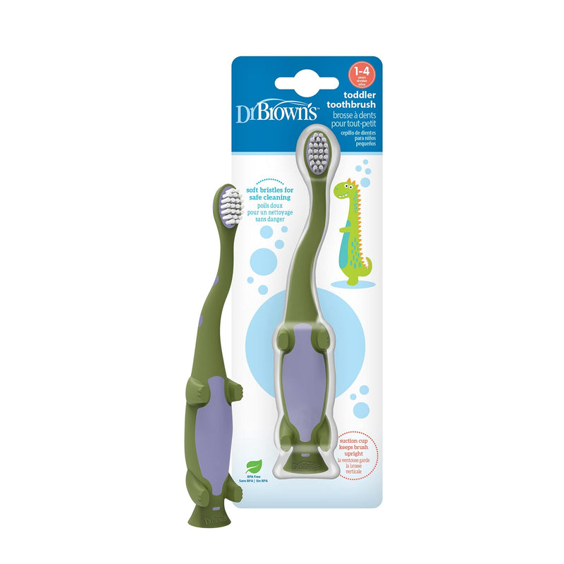 Dr Brown's - Toddler Toothbrush, Dinosaur, Green, 1 - Pack Mother & Baby