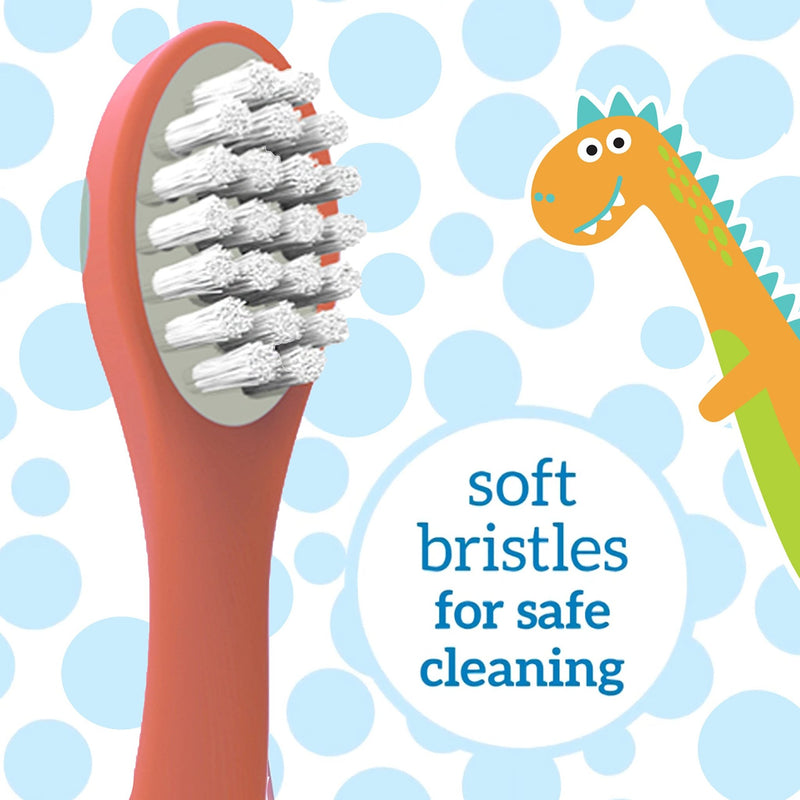 Dr Brown's - Toddler Toothbrush, Dinosaur, Green and Orange, 2 - pack Mother & Baby
