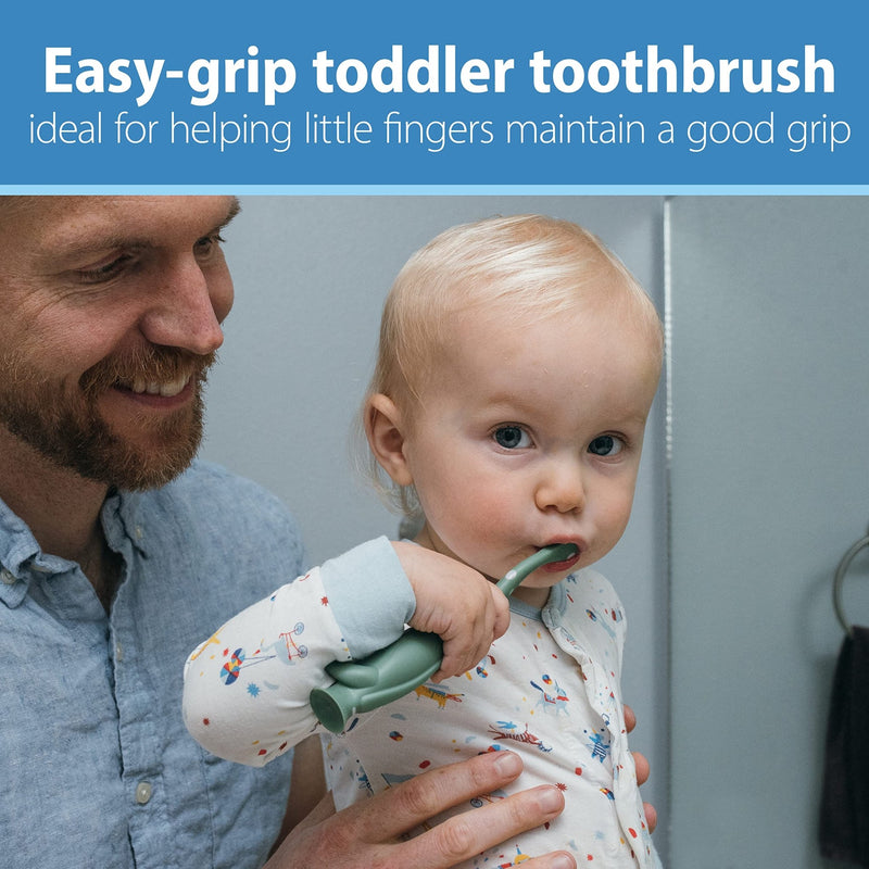 Dr Brown's - Toddler Toothbrush, Dinosaur, Green and Orange, 2 - pack Mother & Baby